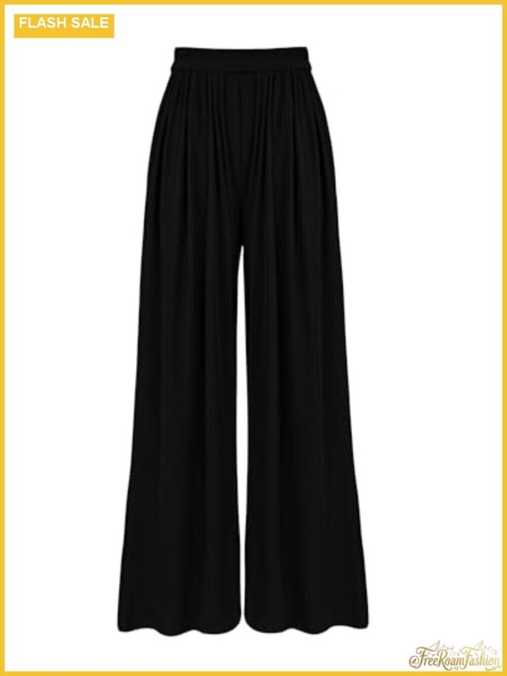 High Waist Wide Leg Rib Knit Palazzo Pants for Women with Pockets